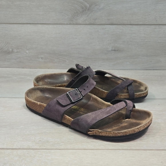 Birkenstock Women Mayari Loop Toe Sandals Flats Slide Shoes Sz 41/10 Narrow - Picture 1 of 14